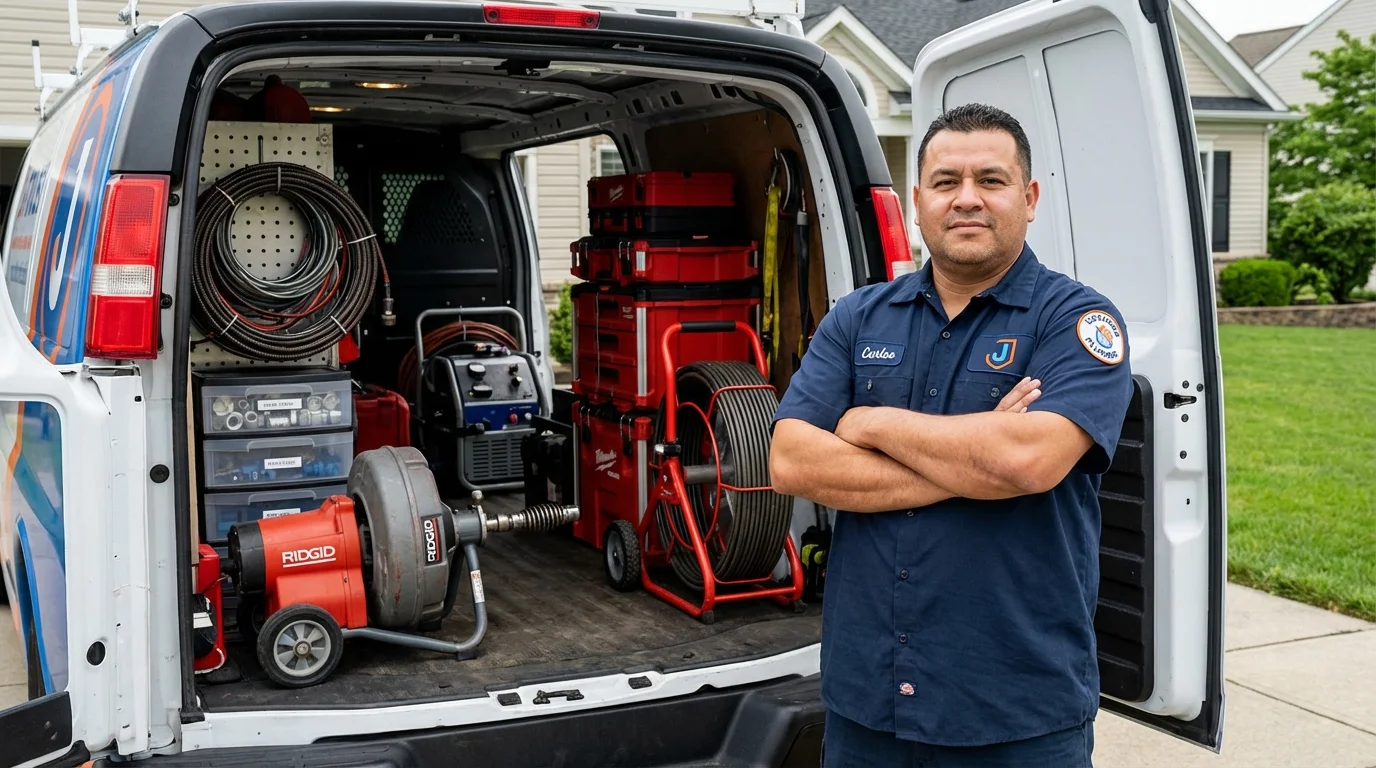 Professional drain cleaning equipment and Johns Plumbing LLC plumber in Salida